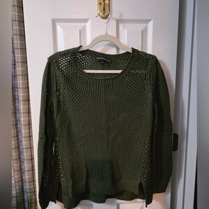 Rock & Republic Dark Green Sweater with Stud Accents